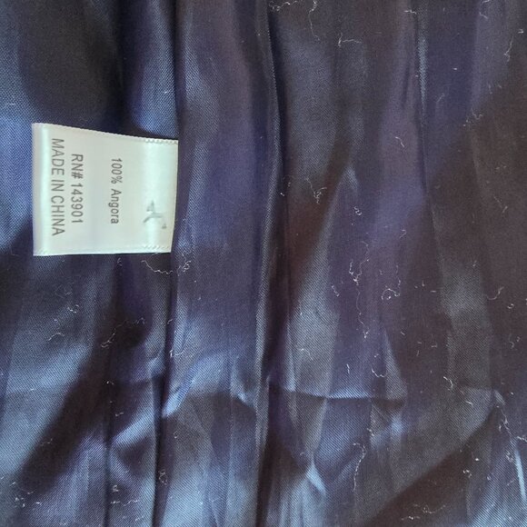 COCO+CARMEN Angora Fur Vest Women S/M Navy Lined full Zip Front Sleeveless - Picture 4 of 15